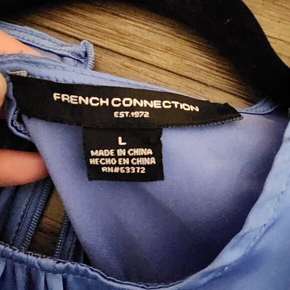 French Connection Diandra Top NWT Blue Large - Picture 8 of 10